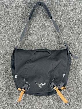 Osprey Flapjack Courier Bag Charcoal/Orange Crossbody Messenger Laptop Travel
